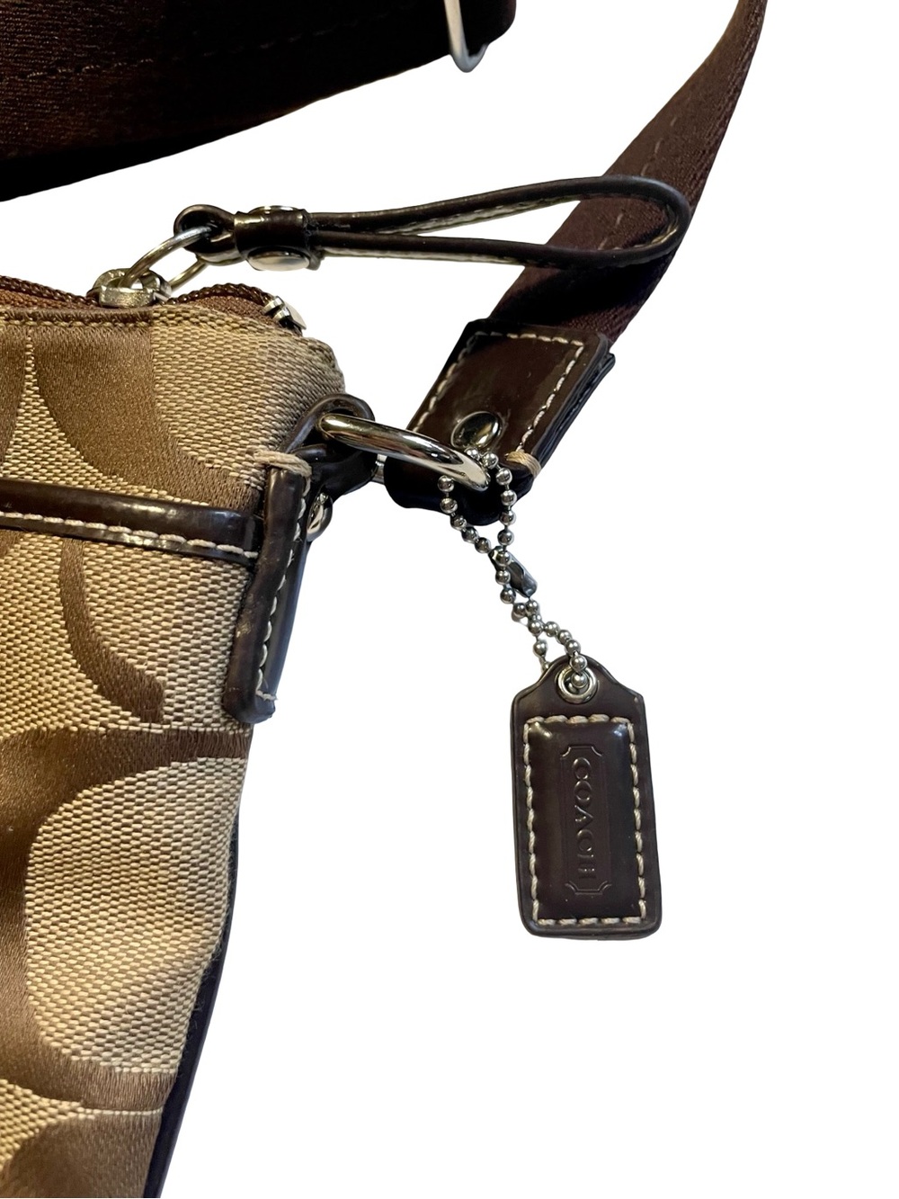 Vintage Coach Signature Jacquard Canvas Swingpack Crossbody Bag Y2K - Picture 2 of 9